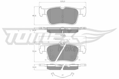 Bremžu uzliku kompl., Disku bremzes TOMEX Brakes TX 60-48 1