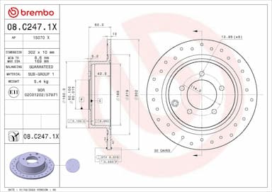 Bremžu diski BREMBO 08.C247.1X 1