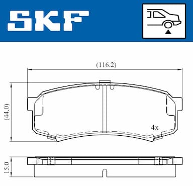 Bremžu uzliku kompl., Disku bremzes SKF VKBP 90136 2