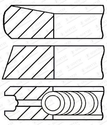 Virzuļa gredzenu komplekts GOETZE ENGINE 08-447400-00 1