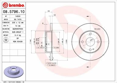 Bremžu diski BREMBO 08.5796.10 1