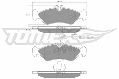 Bremžu uzliku kompl., Disku bremzes TOMEX Brakes TX 11-501 1