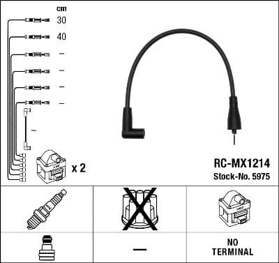 Augstsprieguma vadu komplekts NGK 5975 1