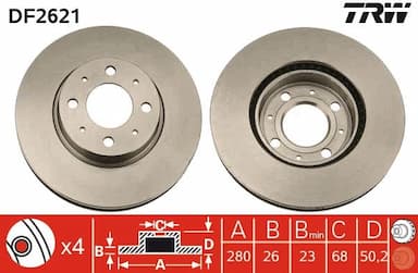Bremžu diski TRW DF2621 1