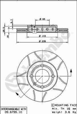 Bremžu diski BREMBO 09.6799.75 1