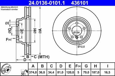 Bremžu diski ATE 24.0136-0101.1 1