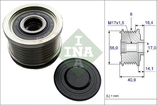 Ģeneratora brīvgaitas mehānisms INA 535 0213 10 1