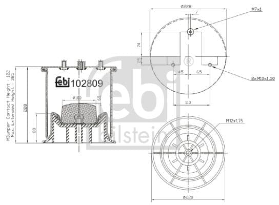 Pneimoatsperes spilvens, Pneimopiekare FEBI BILSTEIN 102809 1