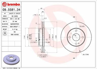 Bremžu diski BREMBO 09.5581.34 1