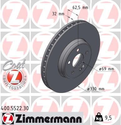 Bremžu diski ZIMMERMANN 400.5522.30 1