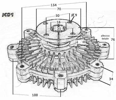 Sajūgs, Radiatora ventilators JAPANPARTS VC-K01 3