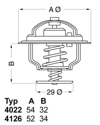 Termostats, Dzesēšanas šķidrums BorgWarner (Wahler) 4022.82D 1