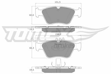 Bremžu uzliku kompl., Disku bremzes TOMEX Brakes TX 11-47 1