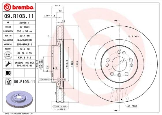 Bremžu diski BREMBO 09.R103.11 1