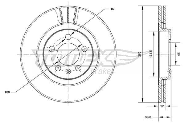 Bremžu diski TOMEX Brakes TX 70-09 1