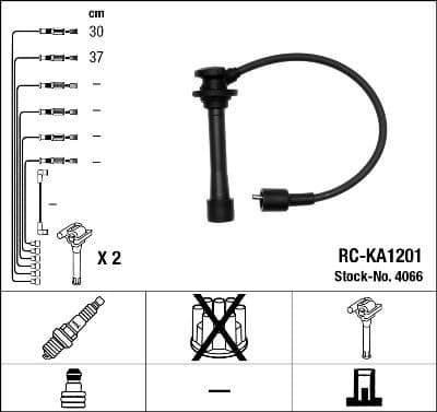 Augstsprieguma vadu komplekts NGK 4066 1