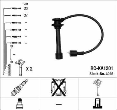 Augstsprieguma vadu komplekts NGK 4066 1