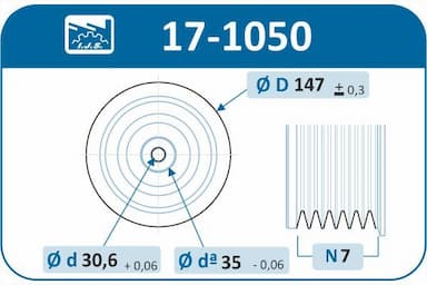 Piedziņas skriemelis, Kloķvārpsta IJS GROUP 17-1050 2