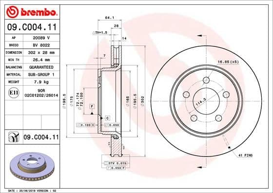 Bremžu diski BREMBO 09.C004.11 1