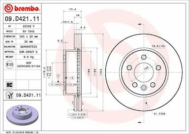 Bremžu diski BREMBO 09.D421.11 1