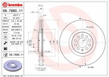 Bremžu diski BREMBO 09.7880.11 1