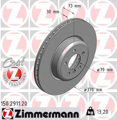 Bremžu diski ZIMMERMANN 150.2911.20 1