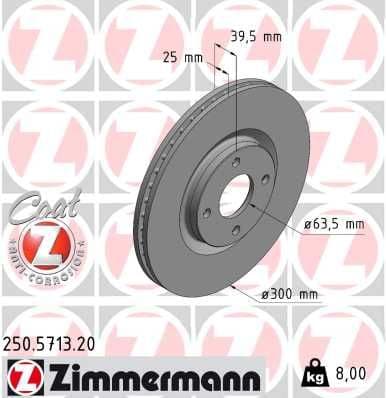 Bremžu diski ZIMMERMANN 250.5713.20 1