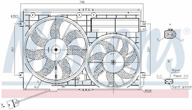 Ventilators, Motora dzesēšanas sistēma NISSENS 85643 10