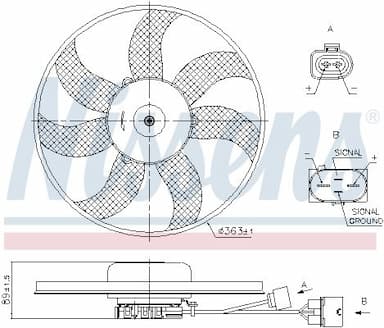 Ventilators, Motora dzesēšanas sistēma NISSENS 85699 7