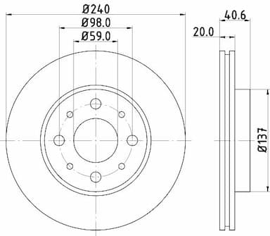 Bremžu diski HELLA 8DD 355 109-121 4