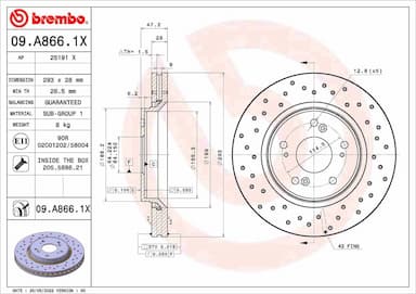 Bremžu diski BREMBO 09.A866.1X 1