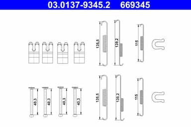 Piederumu komplekts, Bremžu loki ATE 03.0137-9345.2 1