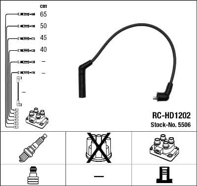 Augstsprieguma vadu komplekts NGK 5506 1