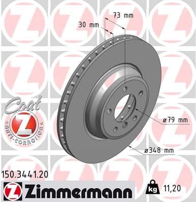 Bremžu diski ZIMMERMANN 150.3441.20 1