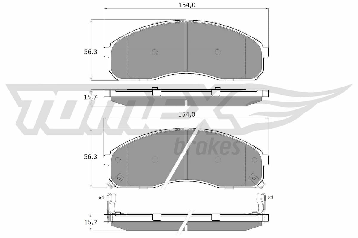 Bremžu uzliku kompl., Disku bremzes TOMEX Brakes TX 12-42 1