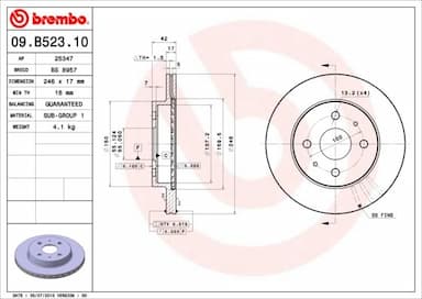 Bremžu diski BREMBO 09.B523.10 1