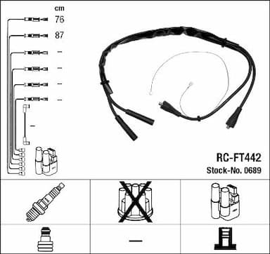 Augstsprieguma vadu komplekts NGK 0689 1