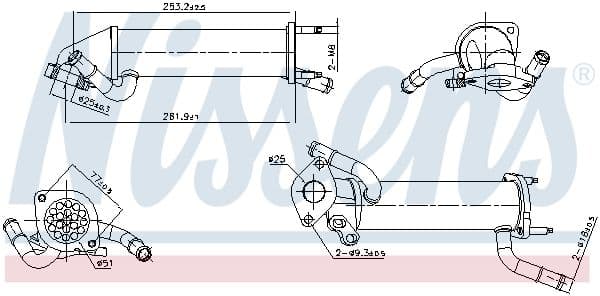 Radiators, Izplūdes gāzu recirkulācija NISSENS 989449 1