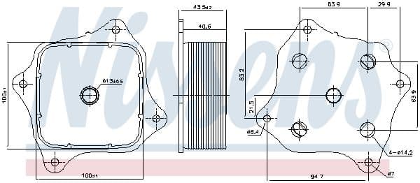 Eļļas radiators, Motoreļļa NISSENS 91421 1