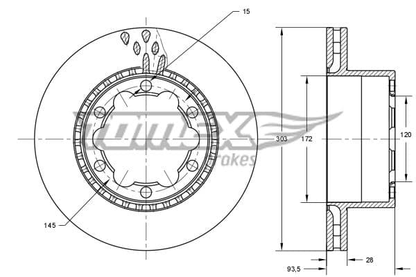 Bremžu diski TOMEX Brakes TX 73-44 1