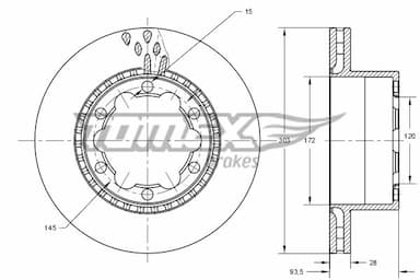 Bremžu diski TOMEX Brakes TX 73-44 1