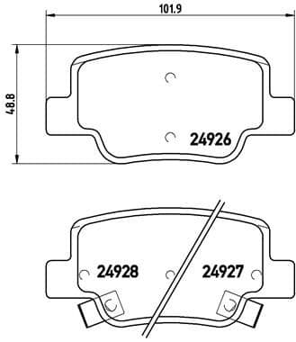 Bremžu uzliku kompl., Disku bremzes BREMBO P 83 114 1