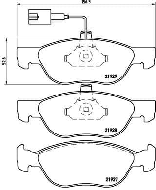 Bremžu uzliku kompl., Disku bremzes BREMBO P 23 070 1