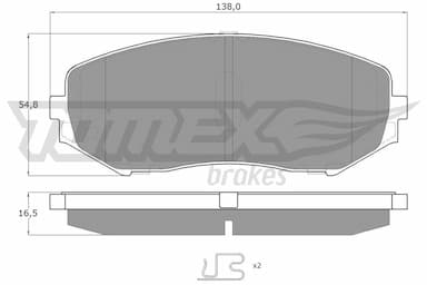 Bremžu uzliku kompl., Disku bremzes TOMEX Brakes TX 14-92 1