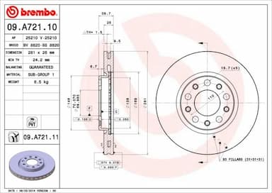 Bremžu diski BREMBO 09.A721.11 1