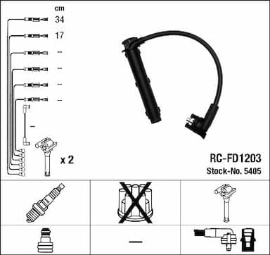 Augstsprieguma vadu komplekts NGK 5405 1