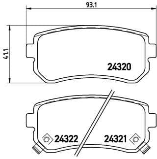 Bremžu uzliku kompl., Disku bremzes BREMBO P 30 025 1