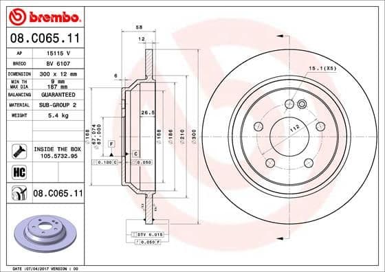 Bremžu diski BREMBO 08.C065.11 1