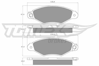 Bremžu uzliku kompl., Disku bremzes TOMEX Brakes TX 11-75 1