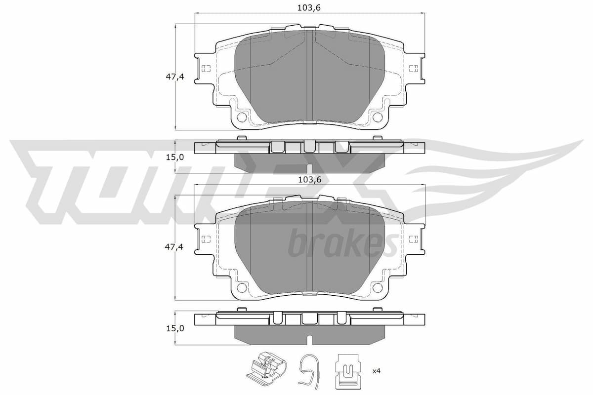 Bremžu uzliku kompl., Disku bremzes TOMEX Brakes TX 19-81 1